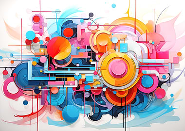 Colorful Abstract Geometric Composition