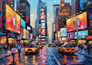 Times Square Impressionistic Painting