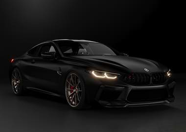 Sleek Black BMW M8 Coupe