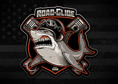 Road Glide Shark Motorcycle Illustration