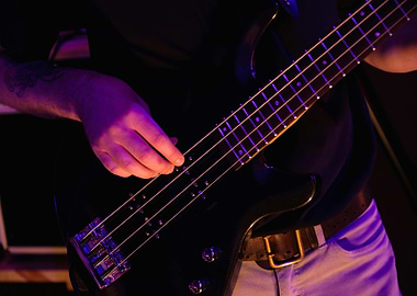 Bass Guitar Player Close-Up