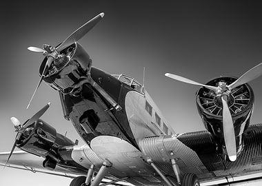Vintage Airplane in Black and White