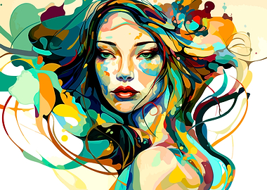 Colorful Portrait of a Woman