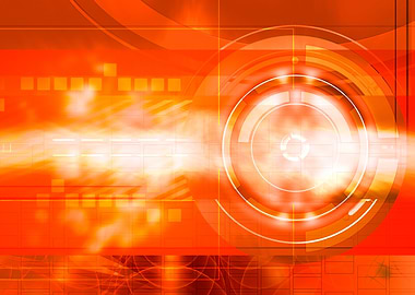 Abstract Orange Technology Background with Circle