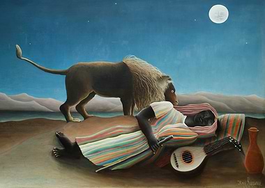 The Sleeping Gypsy by Henri Rousseau, henri rousseau painting