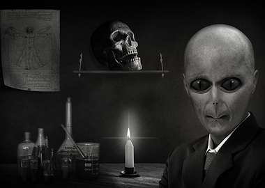 Alien Scientist in Laboratory