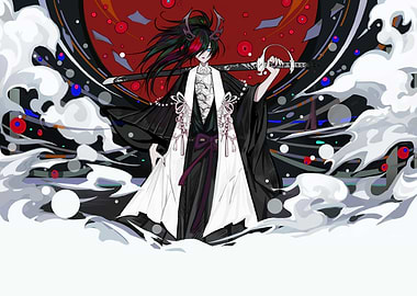 Anime Character with Sword and Horns