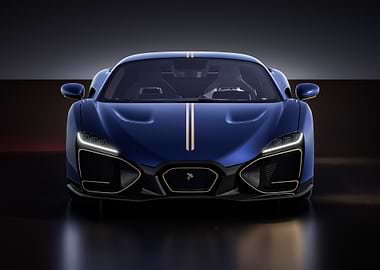 Blue and Gold Sports Car Front
