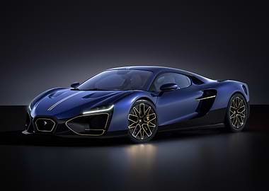 Blue and Gold Sports Car