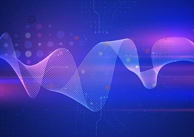 Abstract Blue and Pink Waveform Design