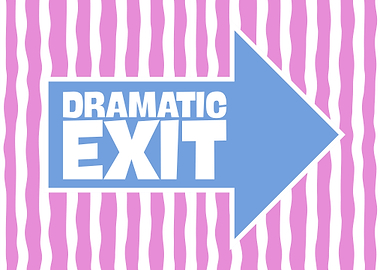 Dramatic Exit Sign with Pink Stripes