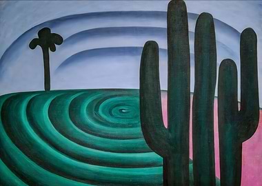 Abstract Desert Landscape Painting, tarsila do amaral artwork