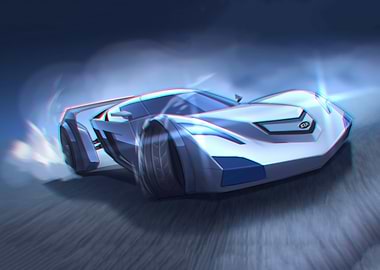 Futuristic Kia Concept Car Illustration