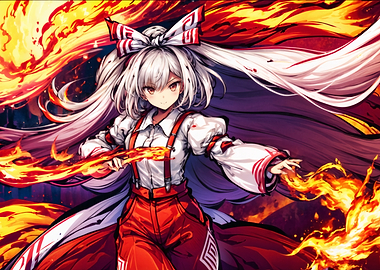Anime Girl with Fire Powers