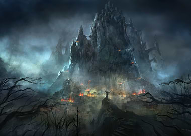 Dark Fantasy Castle Under Siege