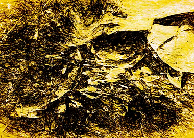 Abstract Gold and Black Texture by Kristalin Davis