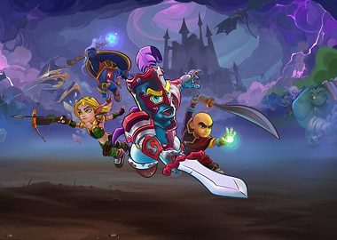 Fantasy Team Adventure Cartoon Illustration