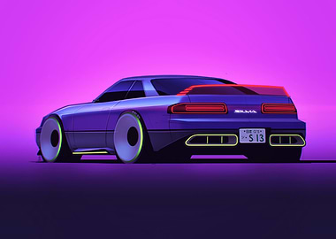 Retro Nissan Siliva S13 Illustration