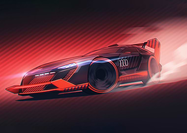 Futuristic Audi Race Car Illustration