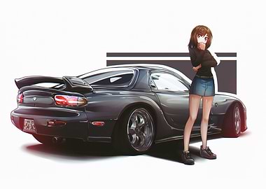 Anime Girl with RX-7