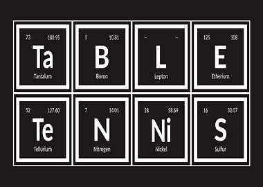 Table Tennis Elements Black and White