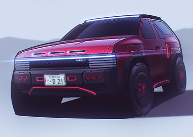 Futuristic Red Nissan SUV Concept