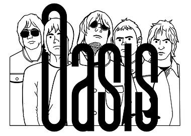 Oasis Band Line Art Portrait