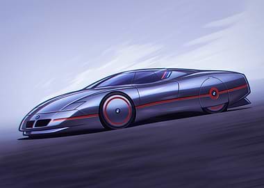 Futuristic BMW Concept Car Illustration