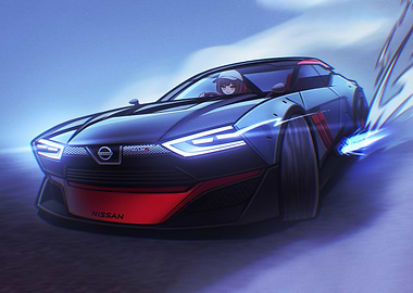 Anime Girl Drifting in GTR