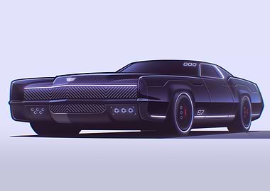 Futuristic Black Car Concept Art