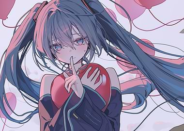 Anime Girl with Balloons