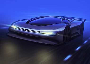 Sleek Silver Car on the Road