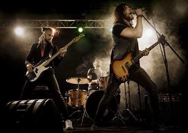 Rock Band Performing on Stage