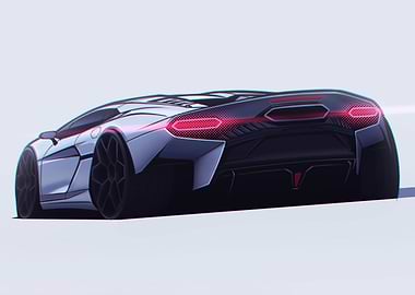 Sleek White and Black Sports Car