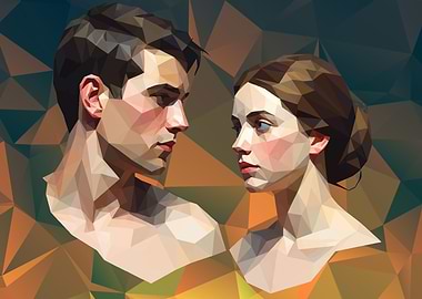 Low Poly Portrait of a Couple