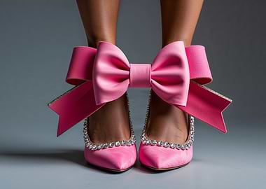 Pink Bow Heels Fashion Statement