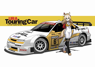 Anime Girl with Opel Touring Car