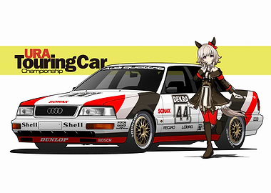 Audi Quattro Touring Car with Anime Girl