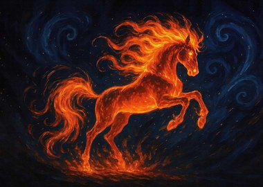 Fiery Horse Painting