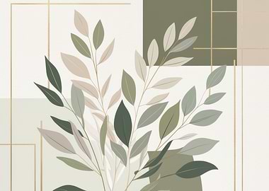 Botanical Art with Geometric Accents