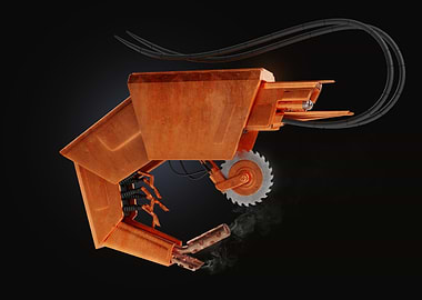 Steampunk Mechanical Arm with Saw Blade