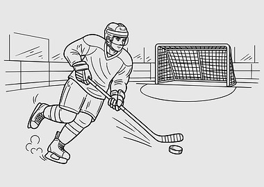 Hockey Player Illustration