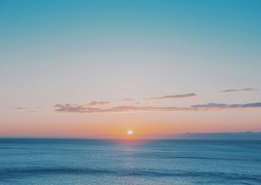 Ocean Sunset with Pastel Sky