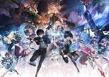 Fantasy Anime Characters Group Illustration