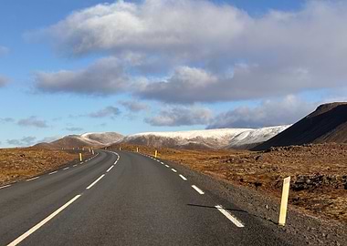 Road through Icelandic Landscape