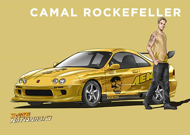 Camal Rockefeller and his golden car