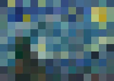 Pixel Art The Starry Night