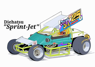 Diehatsu Sprint-Jet Cartoon Racing Car