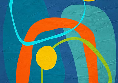 Abstract Colorful Shapes on Textured Background