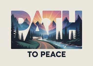 Path to Peace Landscape Typography